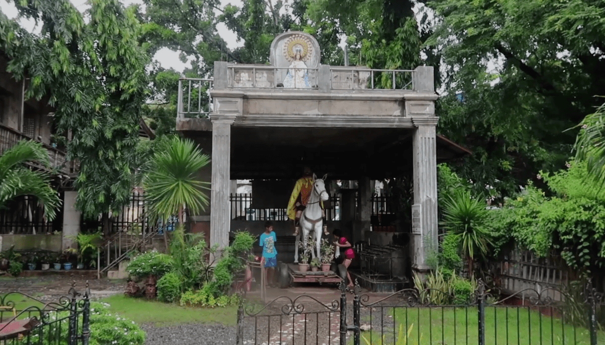 christianity scene with horse at old bolinao church in pangasinan philippines